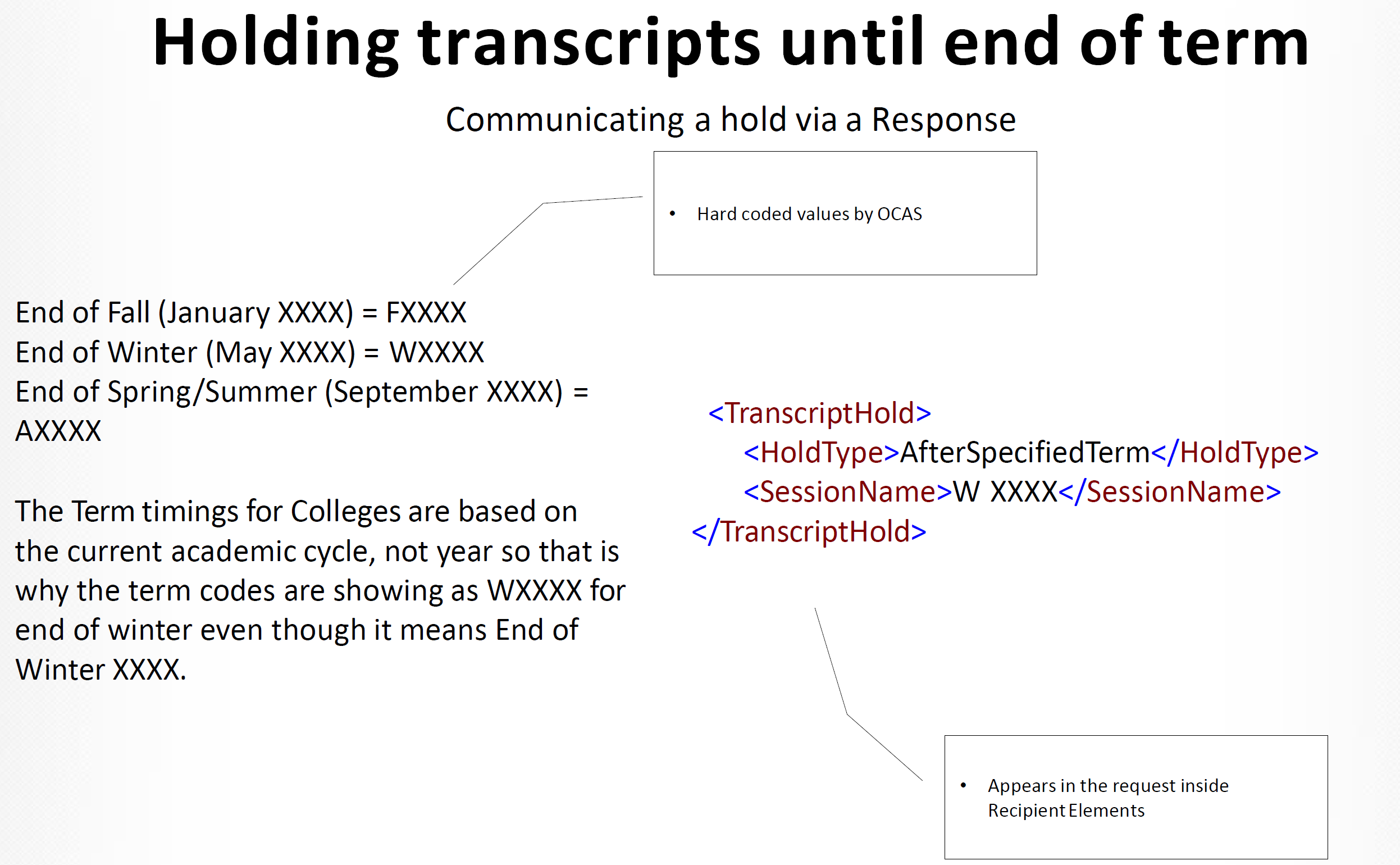 Transcript Deferral